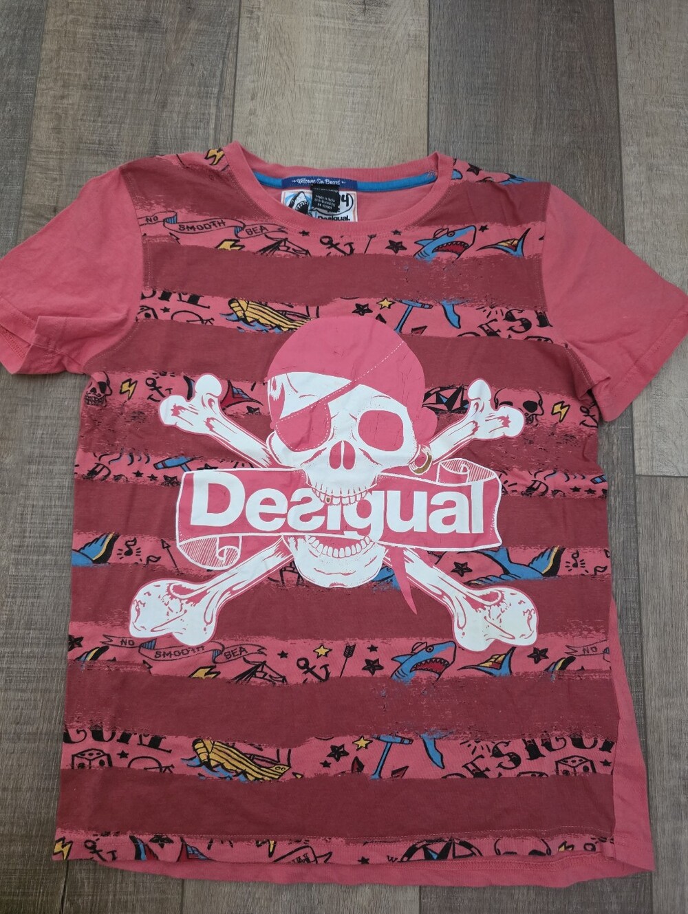 Desigual Red Skull Crossbones Graphic - Boys Size 14